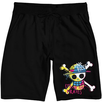 Men's One Piece Straw Hat Pirates Emblem Pajama Shorts