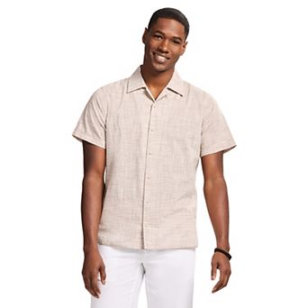 Men's IZOD Saltwater Dunes Short Sleeve Button Front Woven Shirt