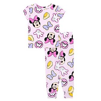 Disney's Minnie Mouse Toddler Girl 2 pc "Minnie Icons" Pajama T-Shirt & Pajama Pants Set