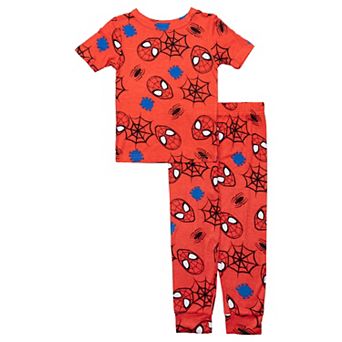 Toddler Boys Spider-Man Webs And Spiders Pajama Top and Pajama Bottoms Set