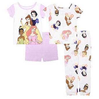 Disney's Princesses Toddler Girl 4 pc Princess Spring Garden Pajama T-Shirts, Pajama Shorts & Pajama Pants Set