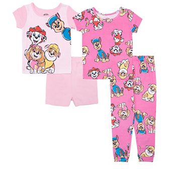 Toddler Girl Paw Patrol 4 pc "Pawfect" Pajama T-Shirts, Pajama Shorts & Pajama Pants Set