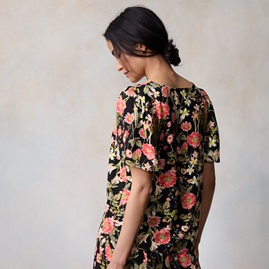 Petite LC Lauren Conrad Flutter Sleeve V-Neck Top