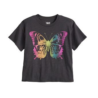 Girls 6-20 SO® Short Sleeve Boxy Graphic Tee in Regular & Plus Size