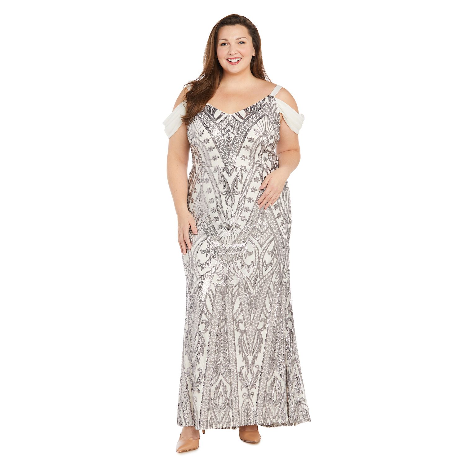 beki beaded mesh maxi dress Beki Beaded Mesh Maxi Dress main image 1