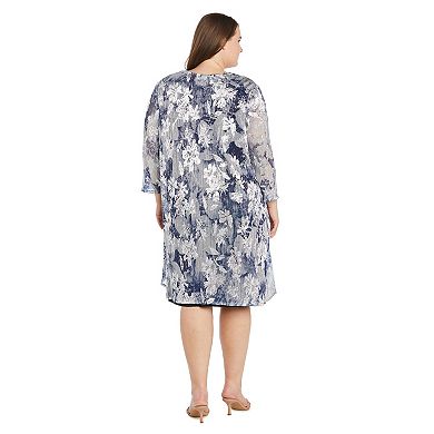Plus Size R&M Richards 3-pc. Duster & Tank Dress with Detachable Necklace