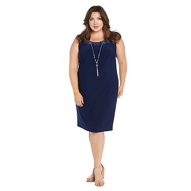 Plus Size R&M Richards 2-pc. Embroidered Sequin Duster & Dress Set