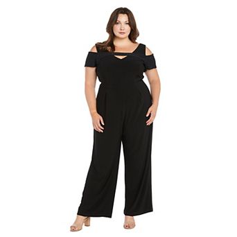 Plus Size R&M Richards Rhinestone Peek-A-Boo Jumpsuit