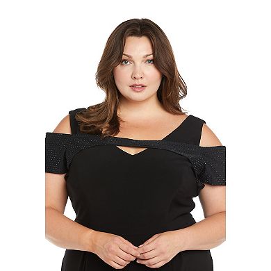 Plus Size R&M Richards Rhinestone Peek-A-Boo Jumpsuit