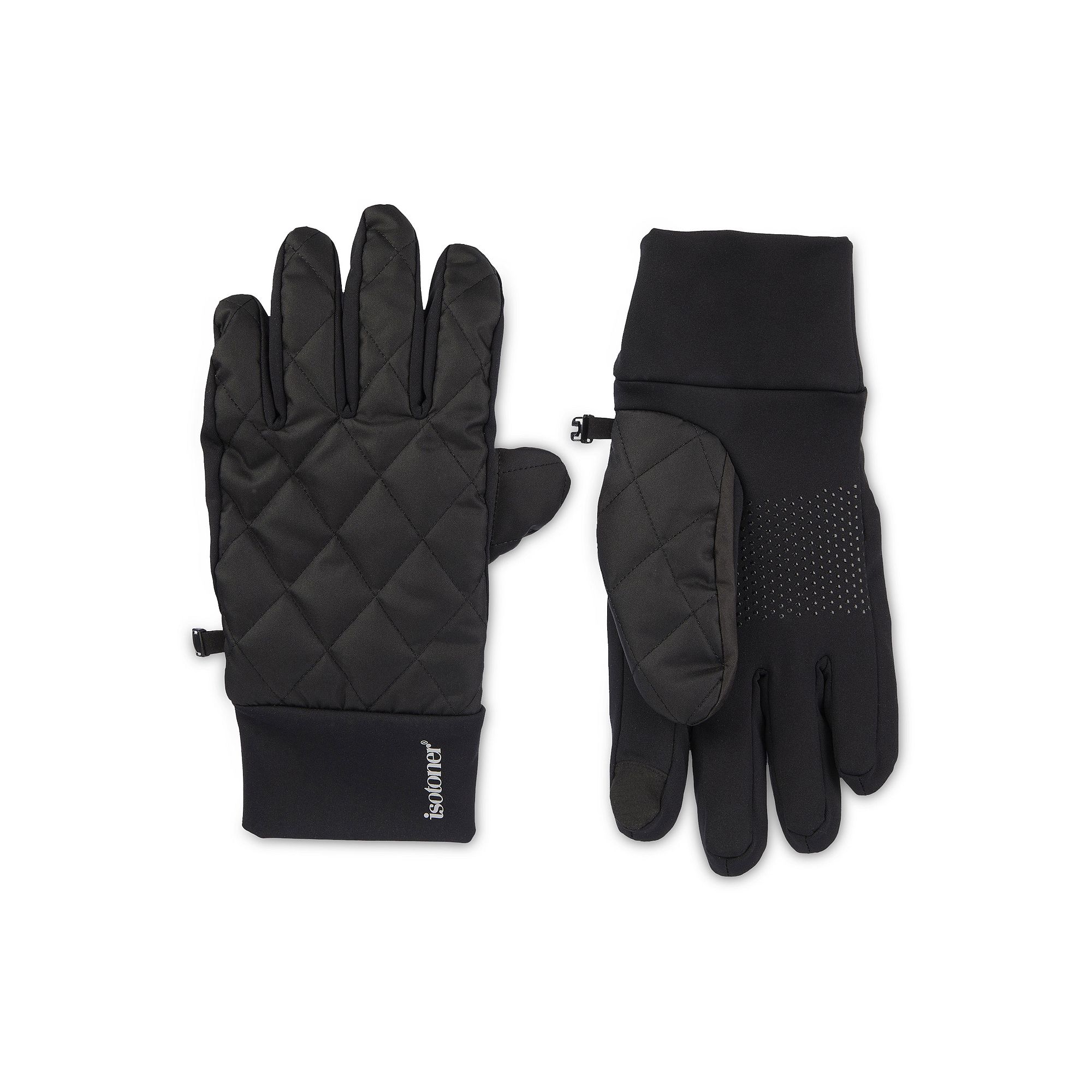 Mens isotoner Diamond Quilted Water-Repellent Touchscreen Gloves, Size: Me