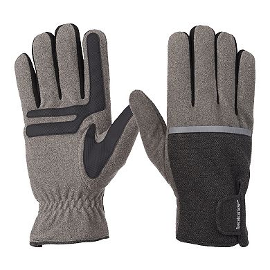 Men's isotoner Reflective Tech Stretch Fleece Water Repellent Gloves with Touchscreen Technology