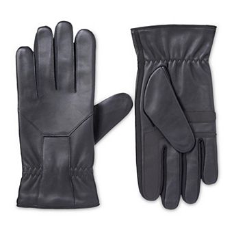Men's isotoner Water Repellent Leather Touchscreen Stretch Gloves