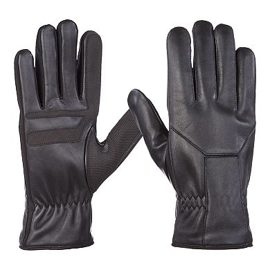 Men's isotoner Water Repellent Leather Touchscreen Stretch Gloves