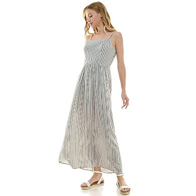 Juniors' Lily Rose Sleeveless Square Neck Maxi Dress