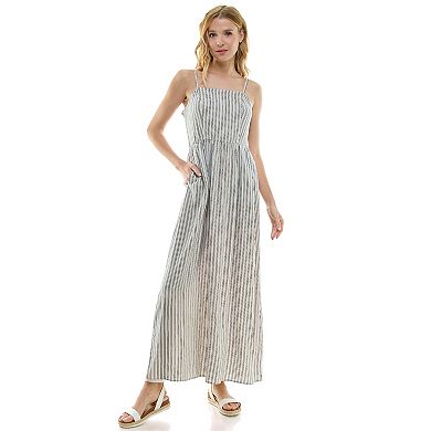 Juniors' Lily Rose Sleeveless Square Neck Maxi Dress