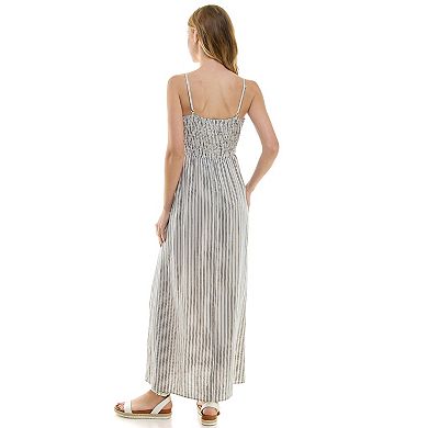 Juniors' Lily Rose Sleeveless Square Neck Maxi Dress