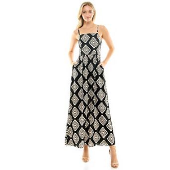 Juniors' Lily Rose Sleeveless Square Neck Maxi Dress