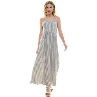 Juniors' Lily Rose Sleeveless Square Neck Maxi Dress