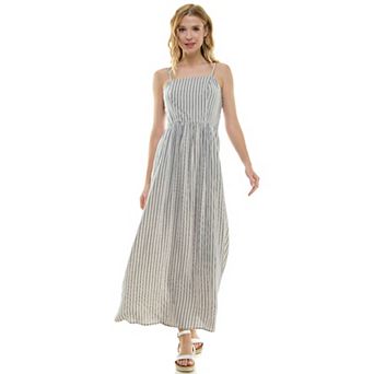 Juniors' Lily Rose Sleeveless Square Neck Maxi Dress