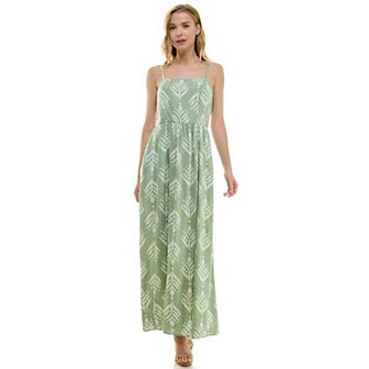 Juniors' Lily Rose Sleeveless Square Neck Maxi Dress
