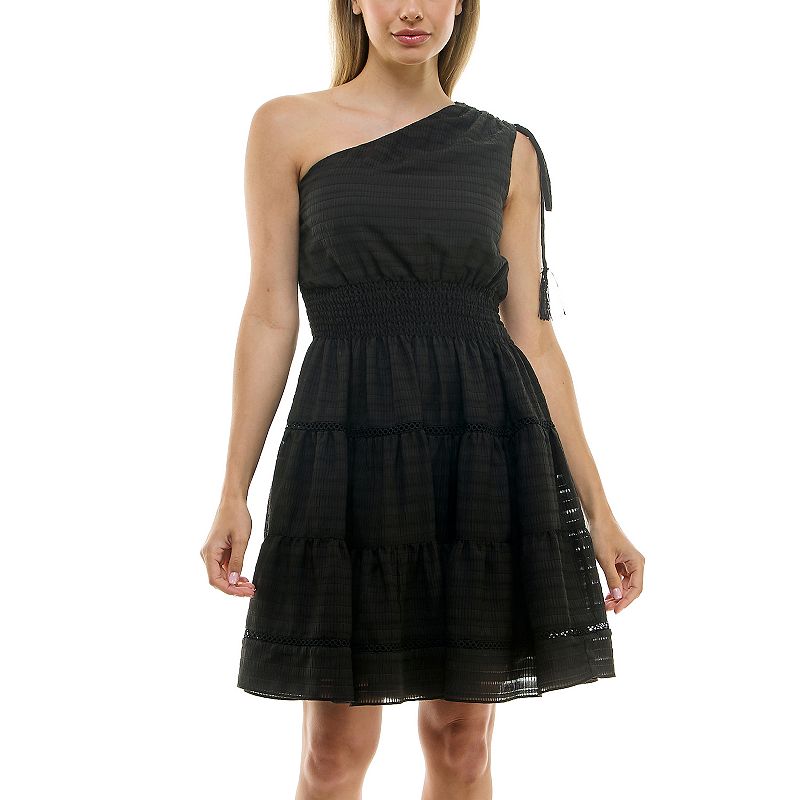 Women's Taylor Stripe Seersucker Dress with Smocking Waist