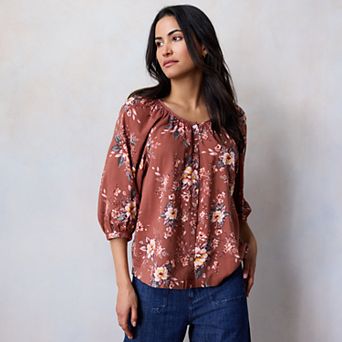 Women's LC Lauren Conrad Raglan Sleeve Button Front Top