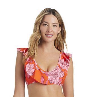 Women's Draper James Magnolia Shadows Ruffle Bralette Swim Top