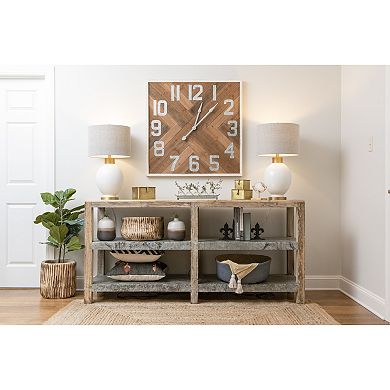 Storied Home Square Brass-Tone Metal Boxes Table Decor 3-Piece Set