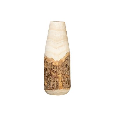 Storied Home Carved Paulownia Wood Vase