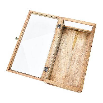 Storied Home Mango Wood Glass Display Box