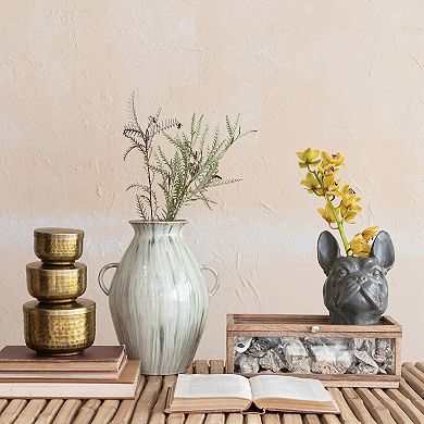 Storied Home Mango Wood Glass Display Box
