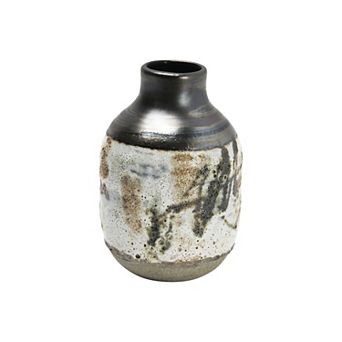 Storied Home Painted Reactive Glaze Stoneware Vase Table Decor