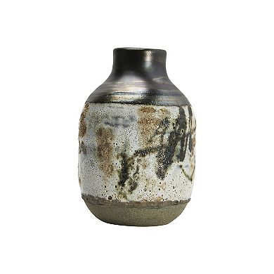 Storied Home Painted Reactive Glaze Stoneware Vase Table Decor