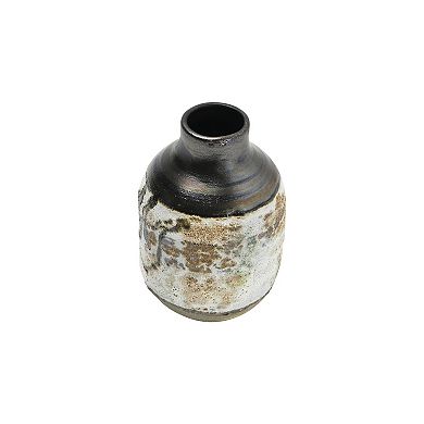 Storied Home Painted Reactive Glaze Stoneware Vase Table Decor
