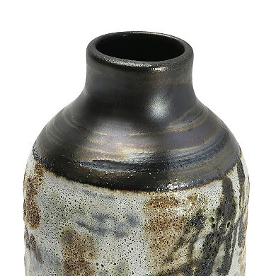 Storied Home Painted Reactive Glaze Stoneware Vase Table Decor