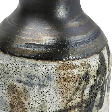 Storied Home Painted Reactive Glaze Stoneware Vase Table Decor