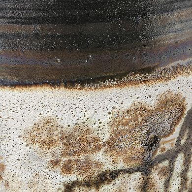 Storied Home Painted Reactive Glaze Stoneware Jar with Lid