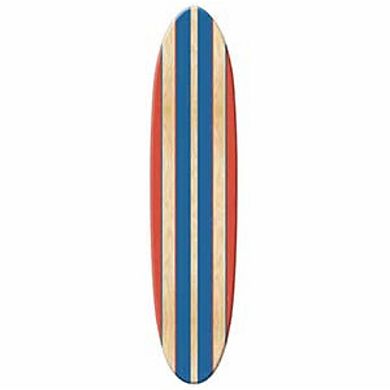 Storied Home Reclaimed Wood Striped Surfboard Wall Decor