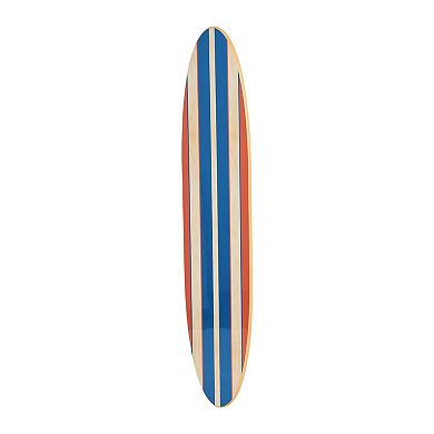 Storied Home Reclaimed Wood Striped Surfboard Wall Decor