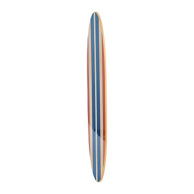 Storied Home Reclaimed Wood Striped Surfboard Wall Decor