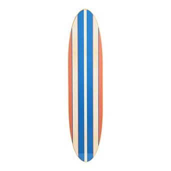 Storied Home Reclaimed Wood Striped Surfboard Wall Decor