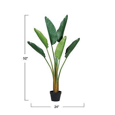 Storied Home Faux Banana Tree in Plastic Pot