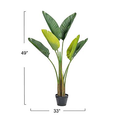 Storied Home Faux Banana Tree in Plastic Pot