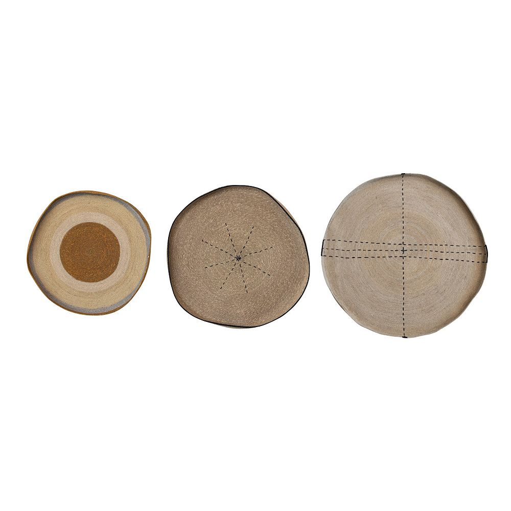 Storied Home Round Woven Seagrass Wall Decor Set of 3 - Coastal Interior Design Wall Decor With Woven Seagrass