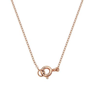 Classic Treasures 14k Rose Gold over Silver 1/10 Carat T.W. Diamond Leaf Y-Necklace