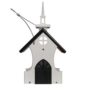 Americas Favorite Church Bird Feeder - White / Black (6.96" X 8.04" X 14.04")