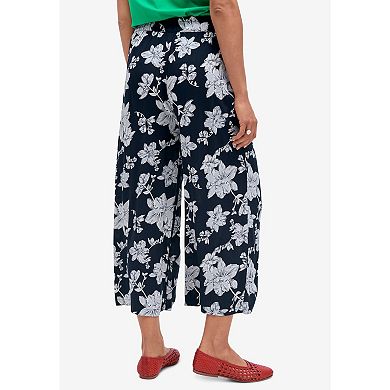 ellos Plus Size Wide-Leg Crop Pants