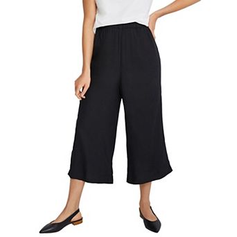 ellos Plus Size Wide-Leg Crop Pants