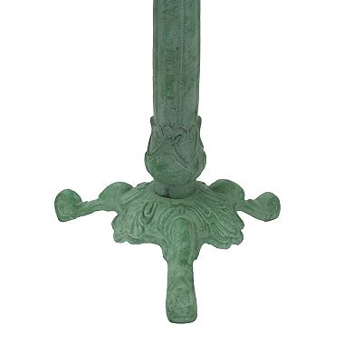 Sunnydaze Autumnal Leaf Metal Bird Bath - Green Patina - 11.75 In