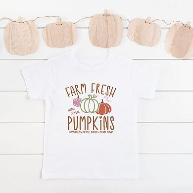Colorful Farm Fresh Pumpkins Toddler Short Sleeve Graphic Tee